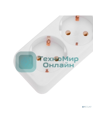 Удлинитель 5 гнезд, 3 м, 3х0,75 мм², с/з, белый PROconnect
