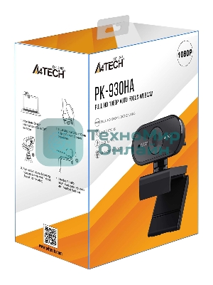 Веб-камера A4Tech PK-930HA 1920x1080, 30 кадр/с, USB Type-A, микрофон, автоматическая фокусировка, универсальное крепление