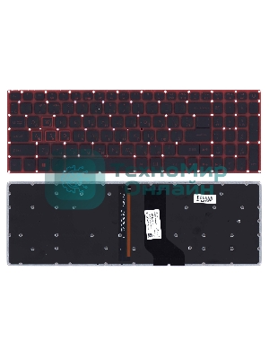 Клавиатура для ноутбука Acer Aspire VN7-593G черная с красной подсветкой