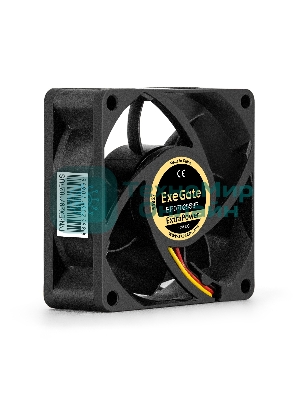 Вентилятор для корпуса ExeGate ExtraPower EP07025S3P черный, 70 мм, 4800 об/мин, 46.2 дБ, 3 pin
