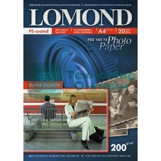 Фотобумага ПРЕМИУМ для стр.печати Lomond 200 г/м2 одностор.Super Glossy Bright 10х15 см (20 л)