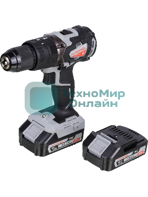 Дрель-шуруповерт ИНТЕРСКОЛ ДАУ-13/18В, 18 В, 2 Ач, 60 Нм, бесщеточный, ударный