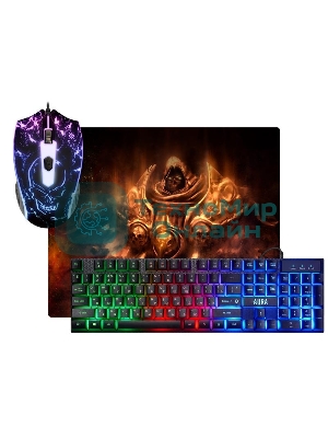 Комплект клавиатура+мышь Defender Aura MKP-117 проводной, USB, 2400 DPI, черный