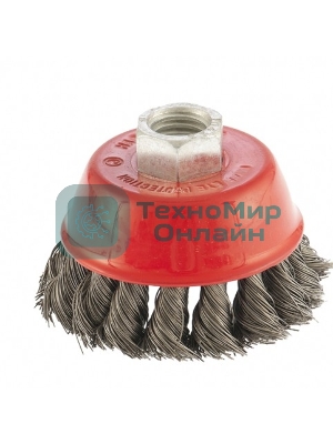 Щетка Matrix для УШМ, 65 мм, М14, Чашка, крученая проволока 0,35 мм