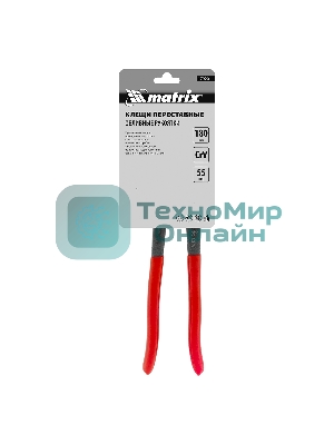 Переставные клещи Matrix 180 мм, хром-ванадий, обливные рукоятки