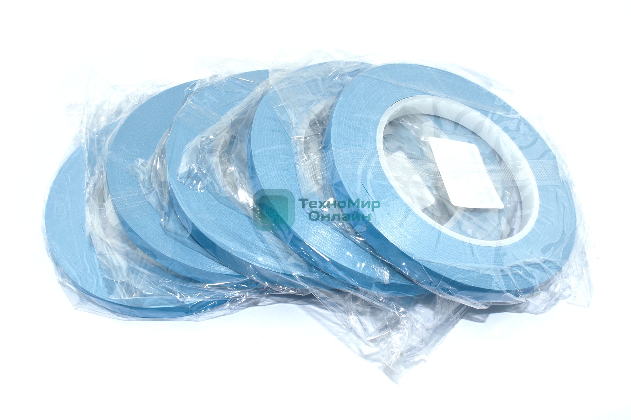 Термоскотч двусторонний 10 мм, 50 м 5 шт синий