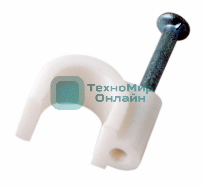 Крепеж кабеля круглый Rexant 6 мм, белый (упак. 50 шт)