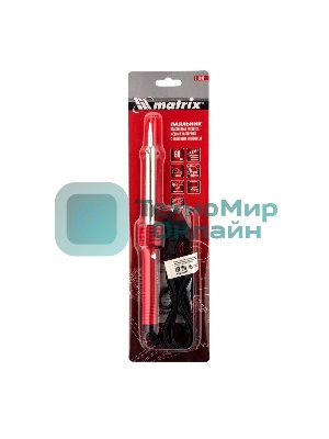 Паяльник Matrix, пластиковая рукоятка,медный наконечник с долговечным защитным покрытием, 60W