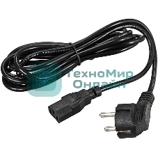 Шнур сетевой Rexant СЕЕ 7/7 (Schuko) – IEC 320 C13 3x0,75мм², длина 1,8м