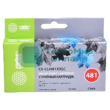 Картридж струйный Cactus CS-CLI481XXLC голубой (12мл) для Canon Pixma TR7540/TR8540/TS6140/TS8140