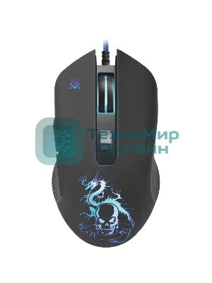 Мышь проводная Defender Sky Dragon GM-090L черный, 3200 dpi, USB, кнопки - 6
