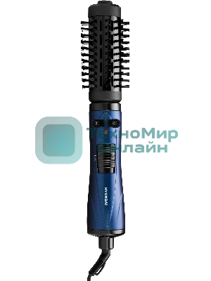 Фен-щётка Hyundai H-HB0110 синий, 1000 Вт, ионизация, 40/50 мм