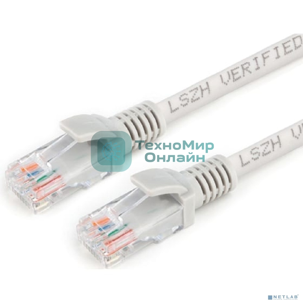 Патч-корд LSZH медный UTP Cablexpert PP30-15M cat.5e, 15м, литой, многожильный, серый
