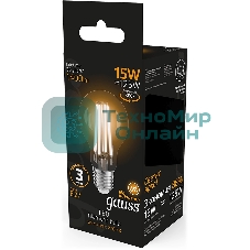 Лампа светодиодная Gauss Filament 102902115 15Вт цок.: E27 груша 220B св. свеч. бел. теп. (упак.: 10 шт)