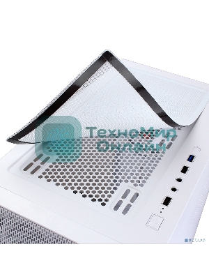 Компьютерный корпус Ginzzu GL 390 боковая дверца закаленное стекло на петлях на магнитах, controller CRC10, 4* 12R6W FAN 12CM RGb белый