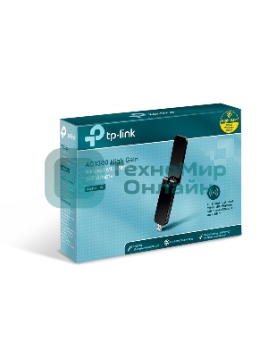 Адаптер TP-Link Wi-Fi AC1300 High Gain Wi-Fi USB Adapter, USB 3.0, External antenna