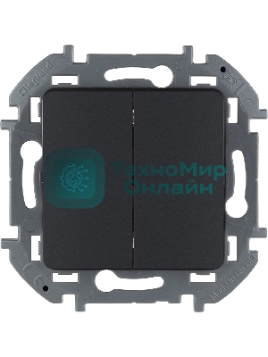 Выключатель 2-клавишный 10AX 250 В антрацит