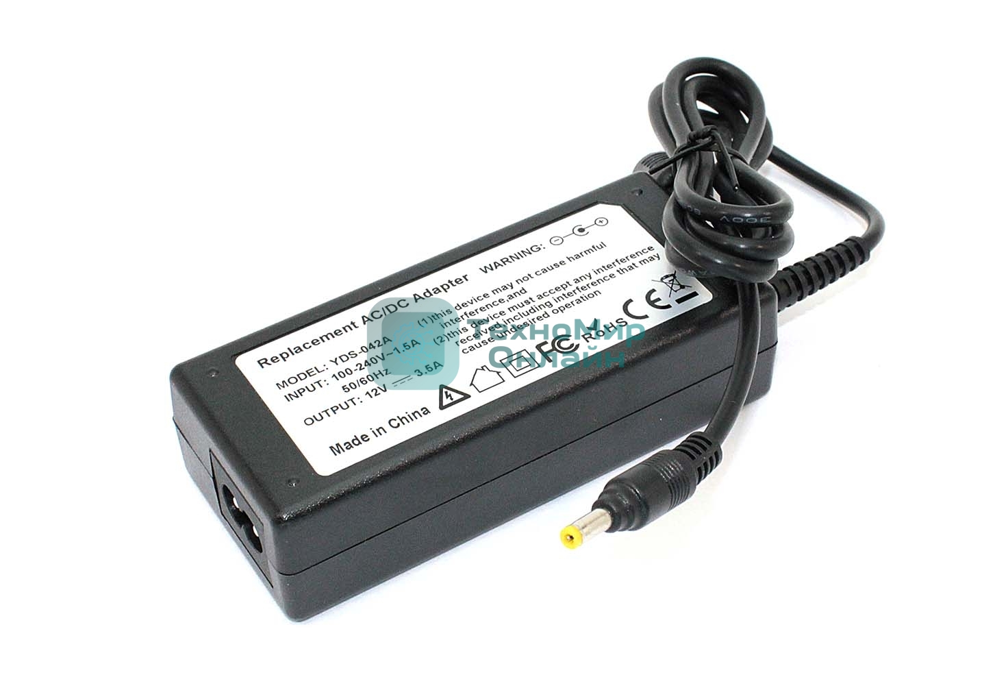 Блок питания для монитора и телевизора LCD 12V 3.5A 4.0x1.7мм OEM