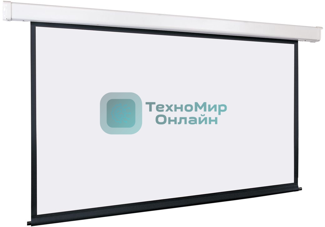 Экран с электроприводом Lumien Eco Control 198x300 см (раб. область 164х292 см) Matte White черная кайма по периметру 16:9