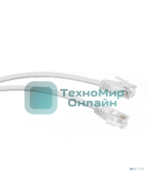 Шнур комм. Cabeus, кат. , неэкр., U/UTP, RJ12(6p4C), PVC, AWG28, 0.5м, белый