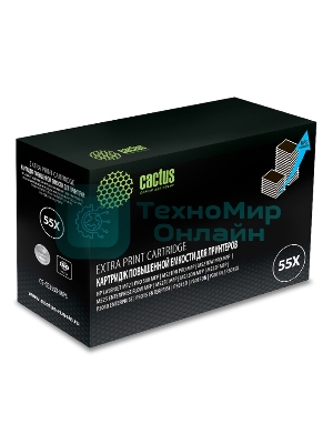 Картридж лазерный Cactus CS-CE255X-MPS черный (15000 стр.) для HP LaserJet M521 Pro 500 MFP, M521dn Pro MFP, M521dw Pro MFP, M525, M525c MFP, M525f, P3010, P3015, P3015d, P3015dn, P3015x
