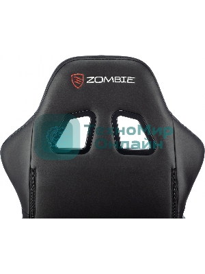 Кресло Бюрократ Zombie GAME TETRA черный/карбон, экокожа, 120 кг, механизм качания