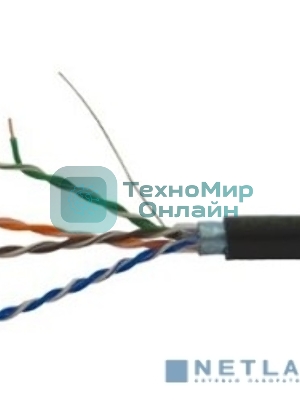 Кабель витая пара F/UTP cat.5e 4х2х24AWG solid CU PE Outdoor Standard черный