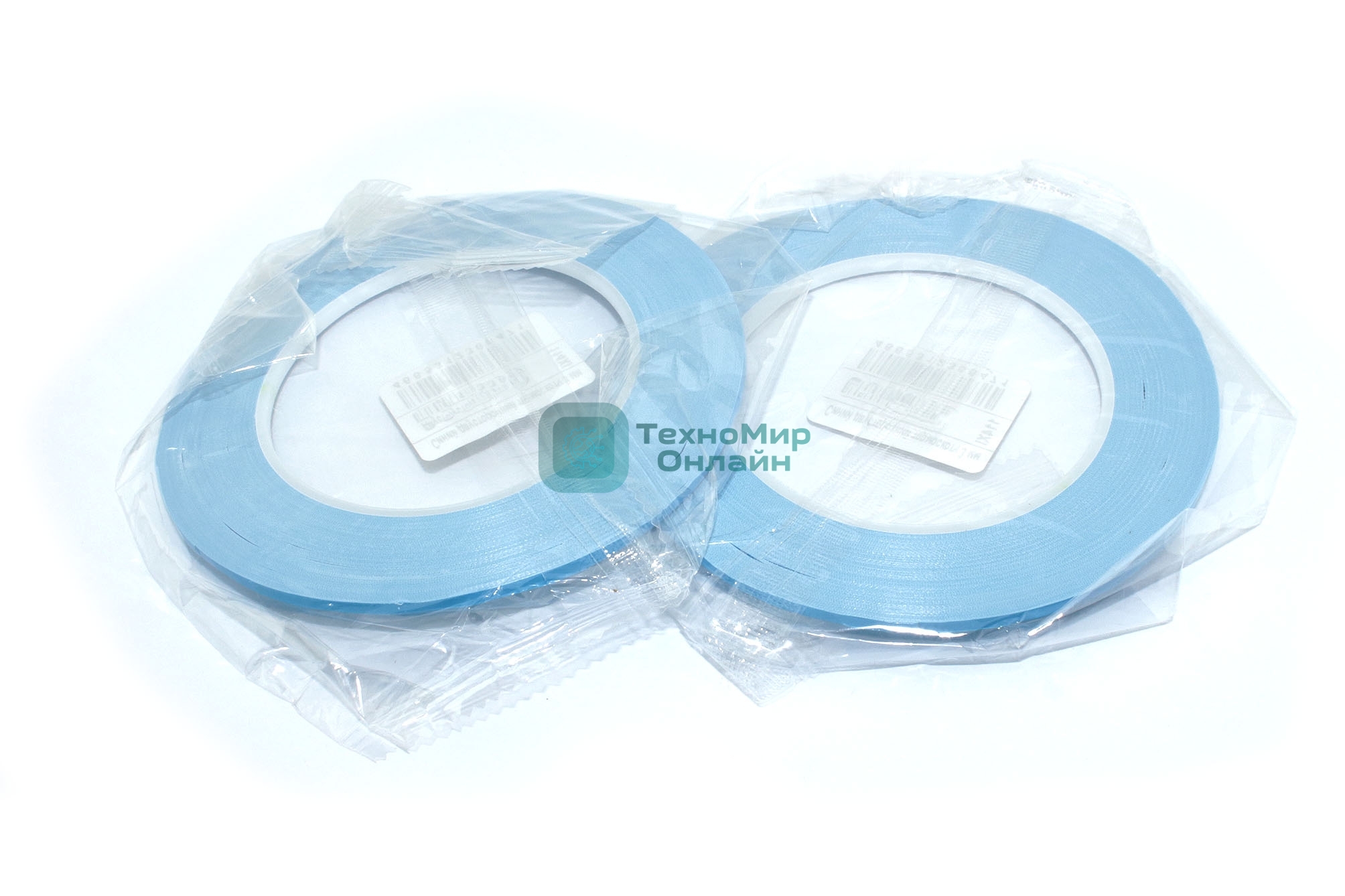 Термоскотч двусторонний 3 мм, 50 м 2 шт синий