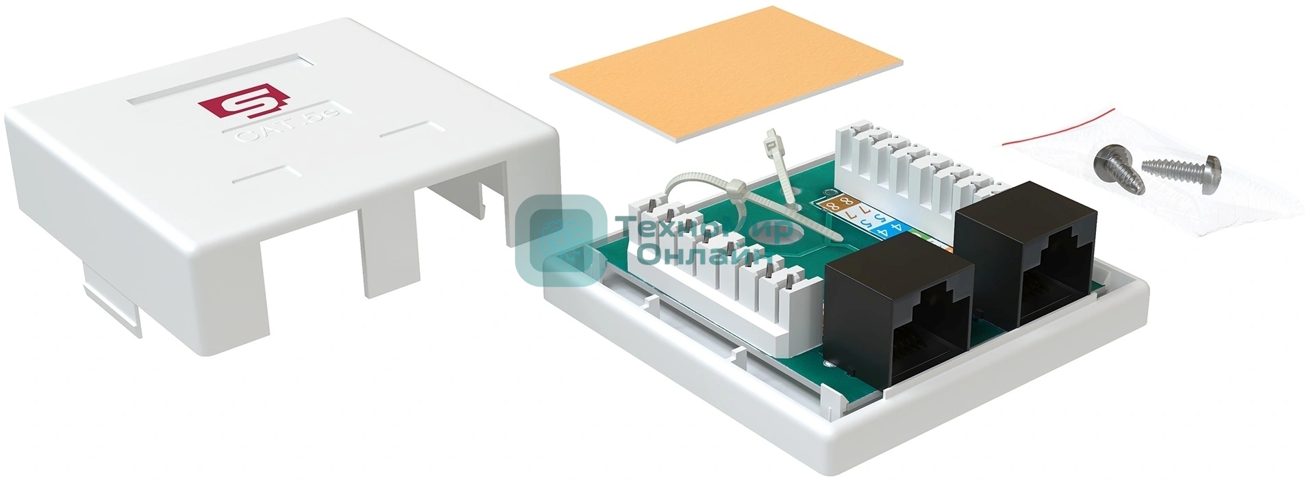Розетка Sysmatrix SB 25EU.WH комп.RJ45 2 cat.5e UTP белый