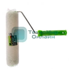 Валик с натуральным мехом Сибртех, с ручкой, 250 мм, ворс 12 мм, D 48 мм, D ручки 6 мм