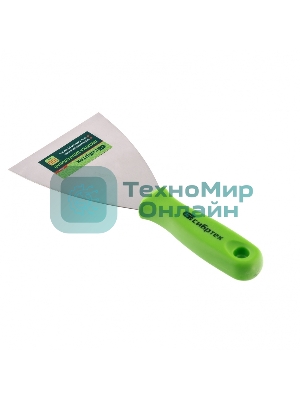 Шпательная лопатка из нержавеющей стали Сибртех, 100 мм, пластмассовая рукоятка