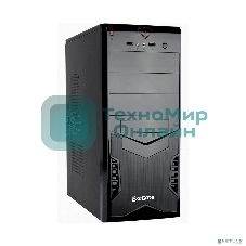 Компьютерный корпус Miditower ExeGate CP-601 Black, ATX, (без БП), 2хUSB, Audio