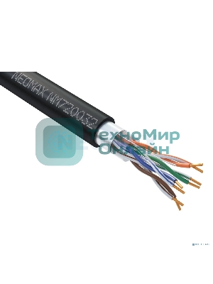 Кабель NEOMAX NM720032-P F/UTP cat.5e 4x2x0.52, 24 AWG, медь, внешний, PE, 305м, черный