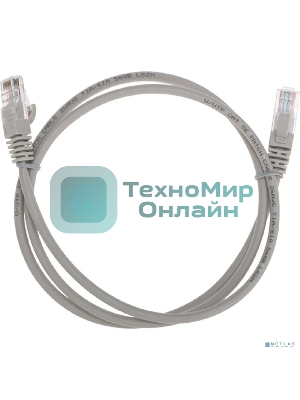 Патч-корд U/UTP Rexant cat.5e, RJ45-RJ45, 26AWG, ZH нг(А)-HF, серый, 1 м