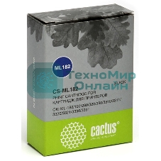 Картридж матричный Cactus CS-ML182 черный, 8мм, 1.6м, 2 400 000 знаков, для OKI ML-182/192/280/320/390