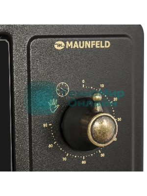 Мини-печь Maunfeld Мини-печь Maunfeld/ширина 60 см, механическое управление, 45 л,конвекция, черный+стекло,фурнитура бронза