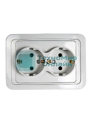 Розетка 2-м CLASSICO с заземл. 2128 белый ASD/IN HOME 4680005959921