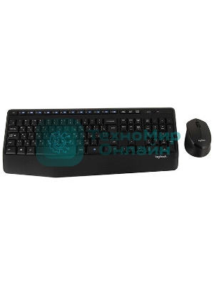 Комплект клавиатура+мышь Logitech MK345 беспроводной, USB, 1000 DPI, чёрный/серый