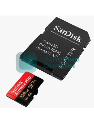 Флеш карта/SanDisk/Extreme Pro SDSQXCD-128G-GN6MA/microSDXC/128 ГБ/A2, U3, V30/200 МБ/с