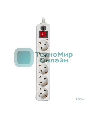 Сетевой фильтр Buro 500SH-5-W 5 м, 5 розеток, белый, коробка