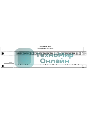 Блок распределения питания Powercom PDU-32AV24-18C3-6C9-3P верт.размещ. 18xC13 6xC19 3x32A IEC 60309 2м
