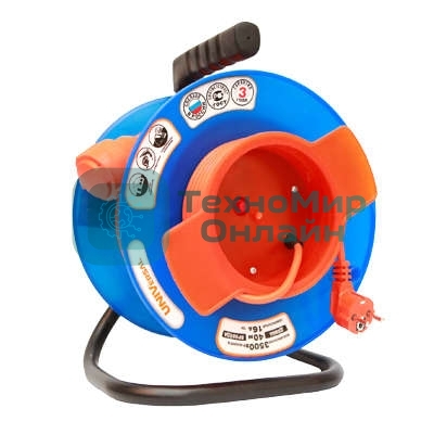 Удлинитель на катушке 1х40 м с заземл. 16А IP54 У10-027 термо ПВС 3х1 розетки с защ. крышкой UNIVersal 1678