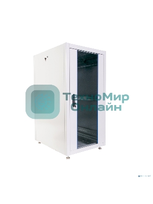 Шкаф коммутационный ЦМО (ШТК-Э-24.6.8-13АА) 24U 600x800 мм пер. дв. стекл металл 2 бок. пан. 540 кг серый