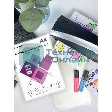 Пленка для ламинирования ГЕЛЕОС, А4, 100 мкм 60 шт./Пленка для ламинирования A4, 216х303 (100 мкм) глянцевая 60 шт, Гелеос LPA4-100-60