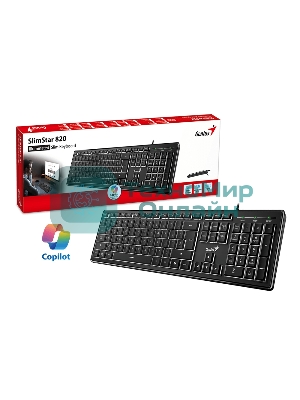 Клавиатура проводная Genius SlimStar 820, черный, USB, 104 клавиши 31310055402
