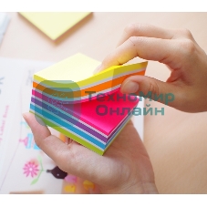 Блок самоклеящийся бумажный Stick`n 21538 76x76 мм, 400 листов, 70 г/м2, неон+пастель, 6 цветов в упаковке