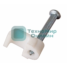 Крепеж кабеля плоский 12 х 6 мм, белый (упак. 50 шт) Rexant