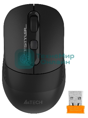 Мышь беспроводная A4Tech Fstyler FB10C черный, 2000 dpi, радиоканал, Bluetooth, USB, кнопки - 4