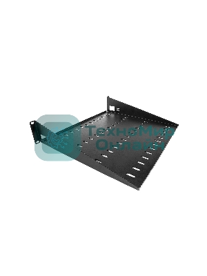 Полка перфорированная консольная 2U, глубина 400 мм, черный (МС-40-9005)