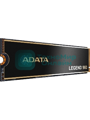 Накопитель SSD ADATA LEGEND 960, 1Tb, PCIe 4.0 x4, M.2 2280, NVMe, R/W 7400/6000, с радиатором